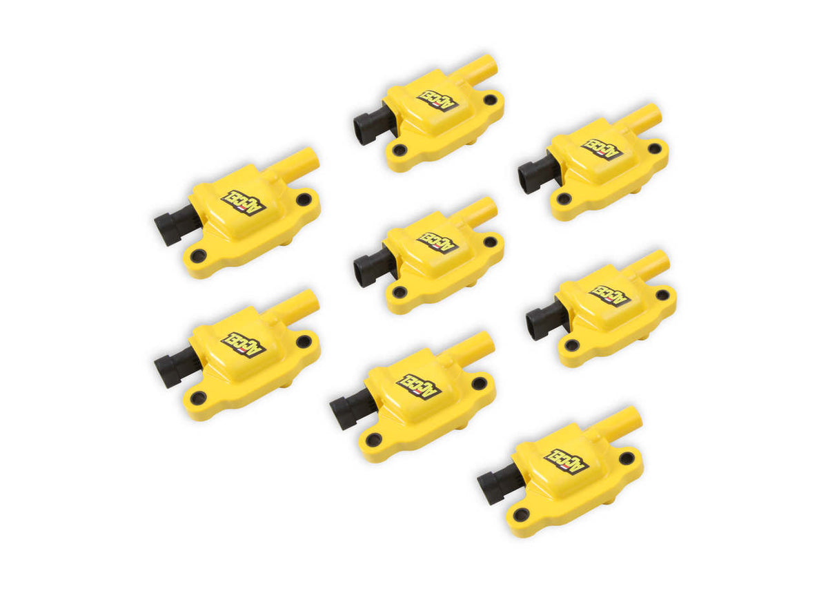 GM LS2/LS3/LS7 ENGINES SUPERCOIL IGNITION COIL, YELLOW, SET OF 8, ACCEL