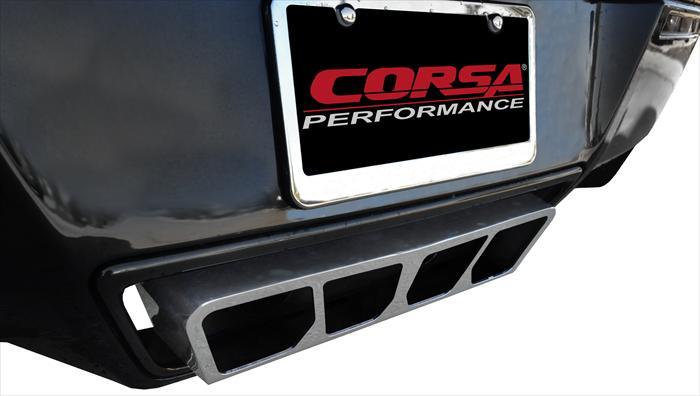 CORSA EXHAUST, 2015-2018 CORVETTE C7 Z06 6.2L V8 2.75" AXLE-BACK DUAL EXHAUST WITH QUAD POLYGON "TAIL LIGHT" POLISHED TIP-SPORT