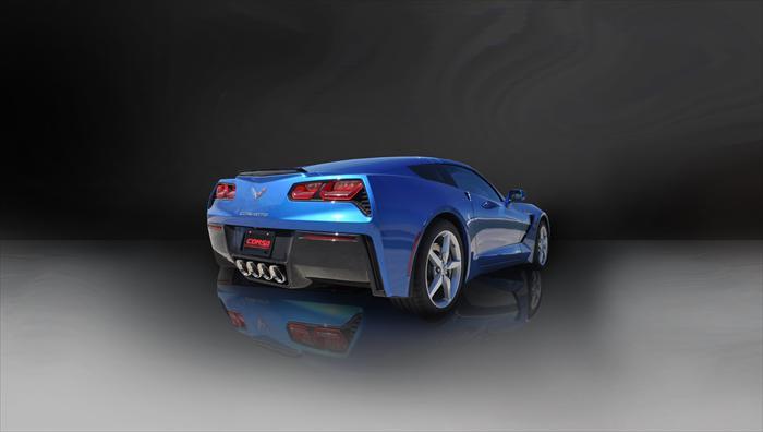 CORSA EXHAUST, 2015-2018 CORVETTE C7 Z06 6.2L V8 2.75" AXLE-BACK DUAL EXHAUST WITH QUAD ROUND POLISHED TIP-SPORT