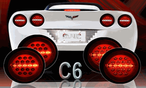 2005 - 2013 C6 CORVETTE MAX RED LED TAIL LIGHTS (SET)