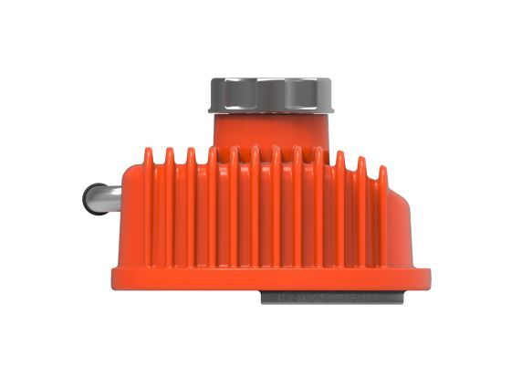 LSX CENTERBOLT VALVE COVERS TALL VINTAGE SERIES FINNED CHEVY ORANGE FINISH, HOLLEY