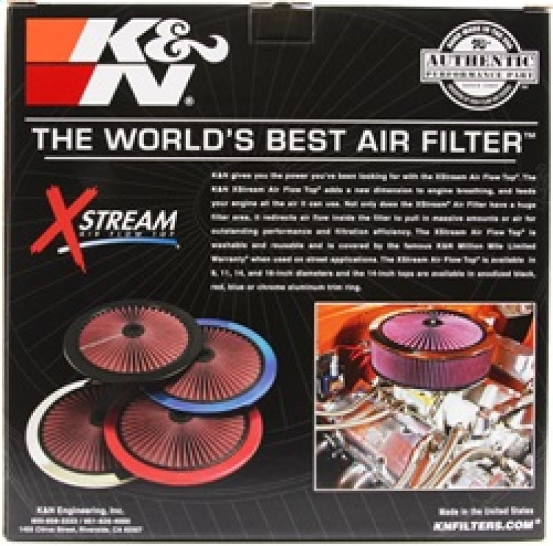 K&N X-Stream Top Filter X-Stream 14 inch OD Chrome