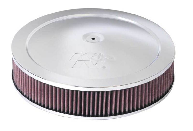 K&N 14in Red Custom Air Cleaner Assembly - 5.125in ID x 14in OD x 2.75in H x 1.25in Drop Base