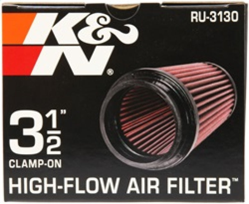 K&N Filter Universal Rubber Filter 3 1/2 inch Flange 4 5/8 inch Base 3 1/2 inch Top 7 inch Height
