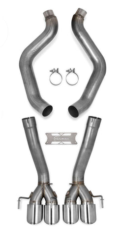 2005-08 C6 CORVETTE AXLE-BACK 3" EXHAUST SYSTEM WITHOUT MUFFLERS, 304 SS, HOOKER BLACKHEART