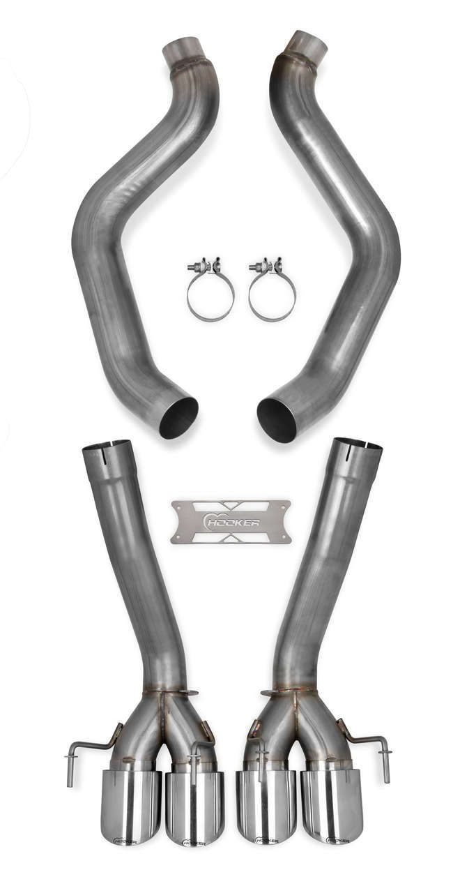 2005-13 C6 AND Z06 CORVETTE 3" 304SS RACE EXHAUST SYSTEM WITH MUFFLERS & NO CATALYTIC CONVERTERS, HOOKER BLACKHEART
