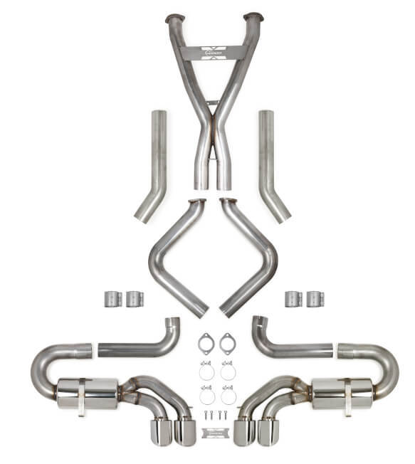 1997-04 C5 CORVETTE 5.7L 304SS 3" HEADER-BACK EXHAUST SYSTEM WITH MUFFLERS, HOOKER BLACKHEART