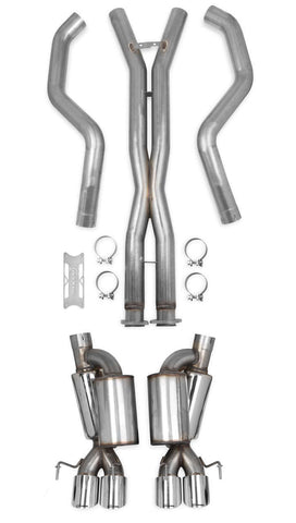 2005-13 C6 CORVETTE 3" CAT-BACK EXHAUST + X-PIPE W/ MUFFLERS & RESONATORS, HOOKER BLACKHEART