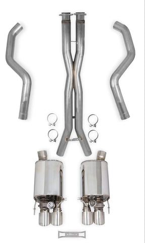 2005-2013 C6 CORVETTE 3" CAT-BACK EXHAUST SYSTEM + X-PIPE W/DUAL MODE MUFFLERS, HOOKER BLACKHEART