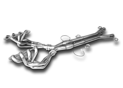 HEADERS & X-PIPE, AMERICAN RACING, CORVETTE, 2005-2008 2" PRIMARIES WITH 3" MERGE COLLECTORS, 3" X 3" X-PIPE (NO CATS)