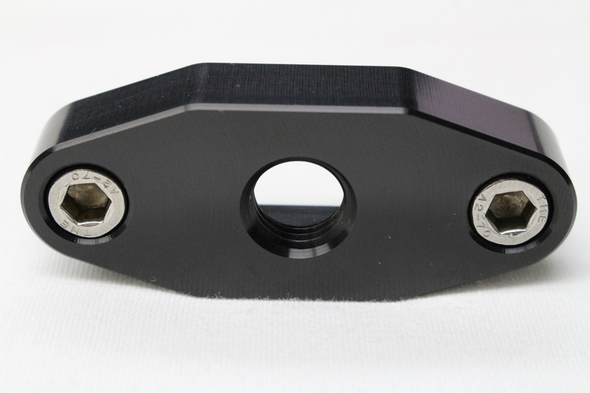 LS1/LS2/LS3/LS6 LSX OIL PAN PORT 1/4" NPT BILLET BLACK OIL SUPPLY ADAPTER PLATE