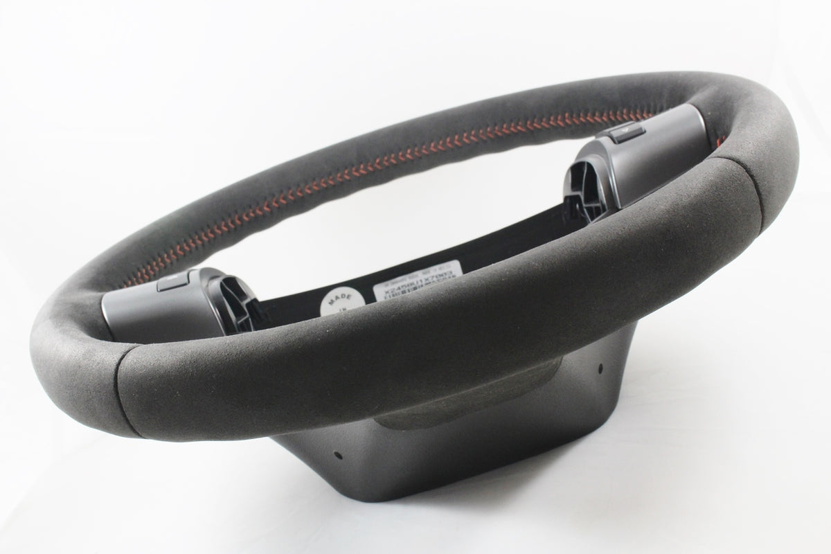 2005-2013 CORVETTE C6 CARBON SUEDE STEERING WHEEL W/ ORANGE STITCHING NEW GM