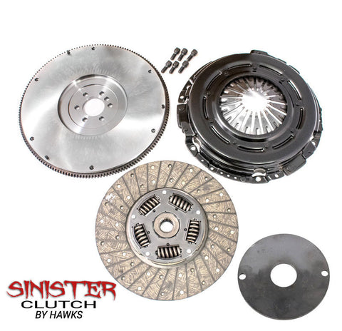 HAWKS STAGE 1 SINISTER CLUTCH KIT W/ BILLET FLYWHEEL, CAMARO/FIREBIRD/GTO/CORVETTE/CTS-V 97-2014 LS1, LS2, LS3, LS6