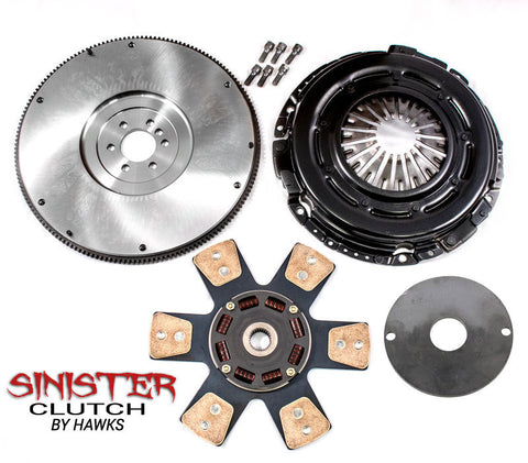 HAWKS STAGE 2 SINISTER CLUTCH KIT W/ BILLET FLYWHEEL, CAMARO/FIREBIRD/GTO/CORVETTE/CTS-V 97-2014 LS1, LS2, LS3, LS6