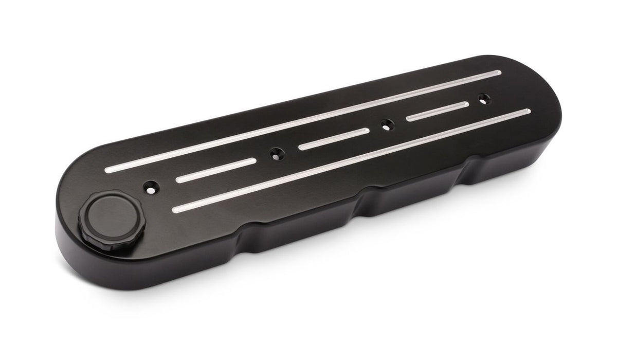 CHEVY LS BILLET ALUMINUM VALVE COVERS, BLACK HIGHLIGHT