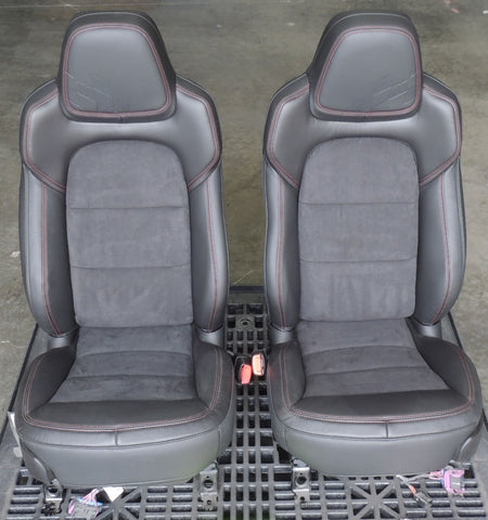 2012 CORVETTE C6 CENTENNIAL SUEDE & LEATHER SEAT CONVERION KIT W/ RED STITCHING