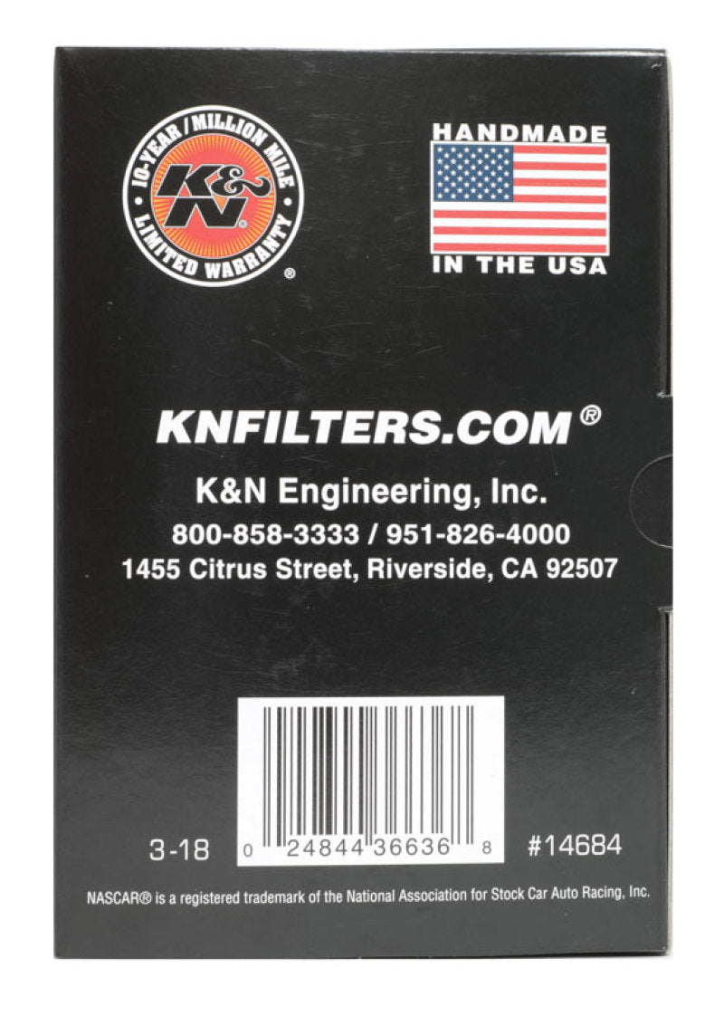 K&N Universal Round Clamp-On Air Filter 3in Flange ID x 6in Base OD x 4.625in Top OD x 3in Height