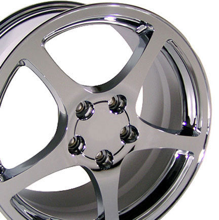 CORVETTE C5 WHEELS CHROME 17X9.5, SET OF 4