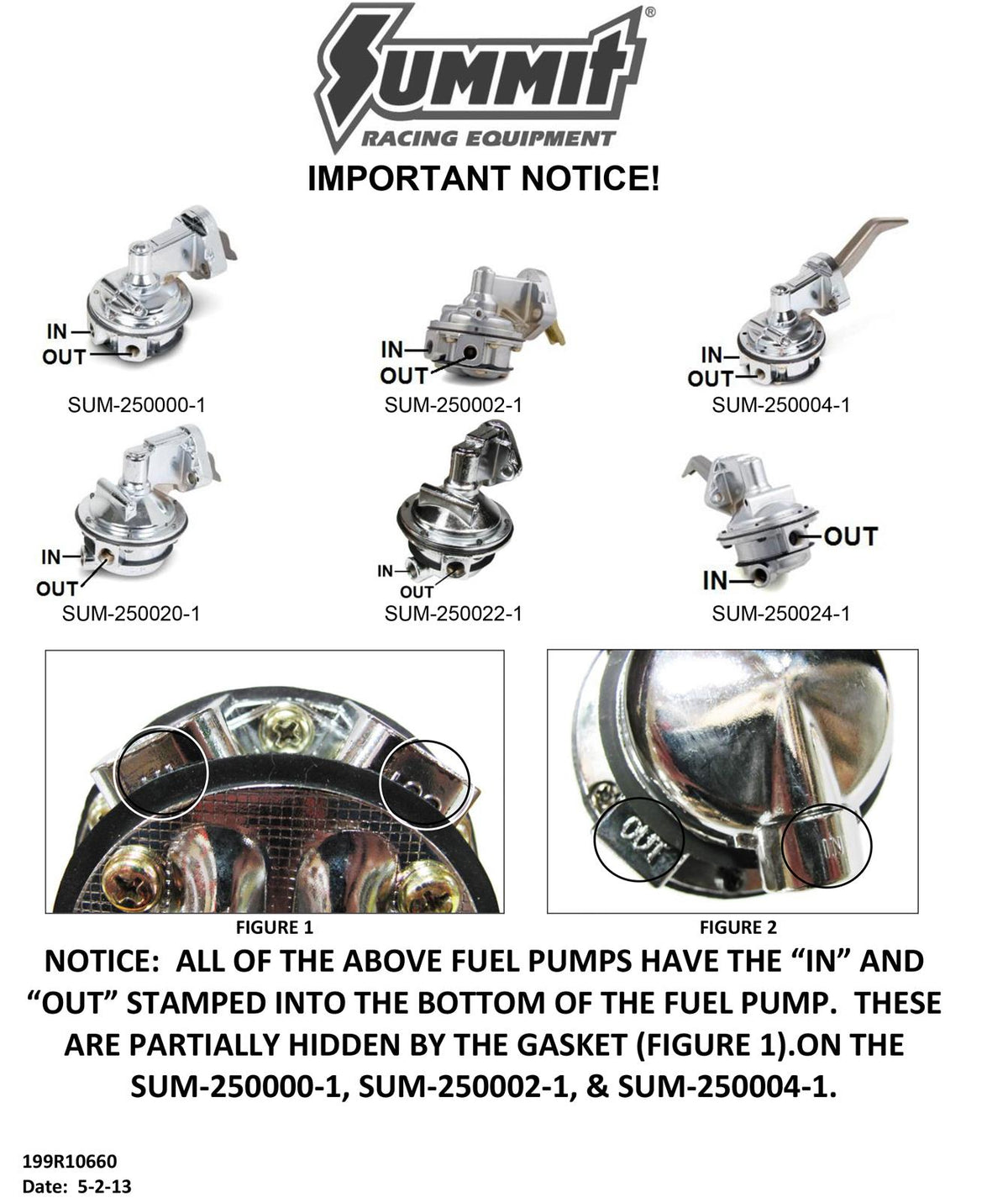 Summit Racing SUM-250000-1 - Summit Racing™ Mechanical Fuel Pumps
